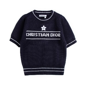 디올 DIOR CHRISTIAN DIOR 반소매 스웨터 진네이비