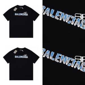 발렌시아가 BALENCIAGA 2023 멀티나염 티셔츠 블랙