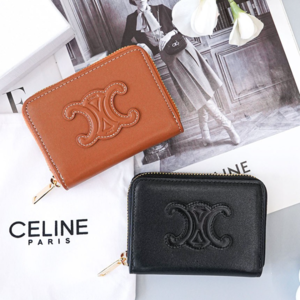 셀린느 CELINE 카프스킨 레더 트리오페 컴팩트 지퍼 지갑 2color